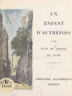 cover image of Un enfant d'autrefois